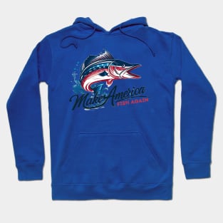 Patriotic Walleye: Make America Fish Again Hoodie